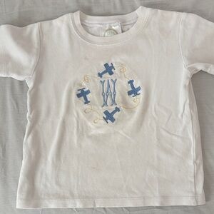 White “W” Monogram Planes Shirt 3T